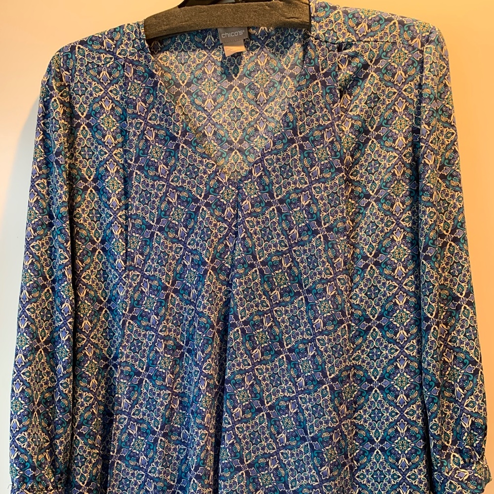 Blue Flowy Blouse